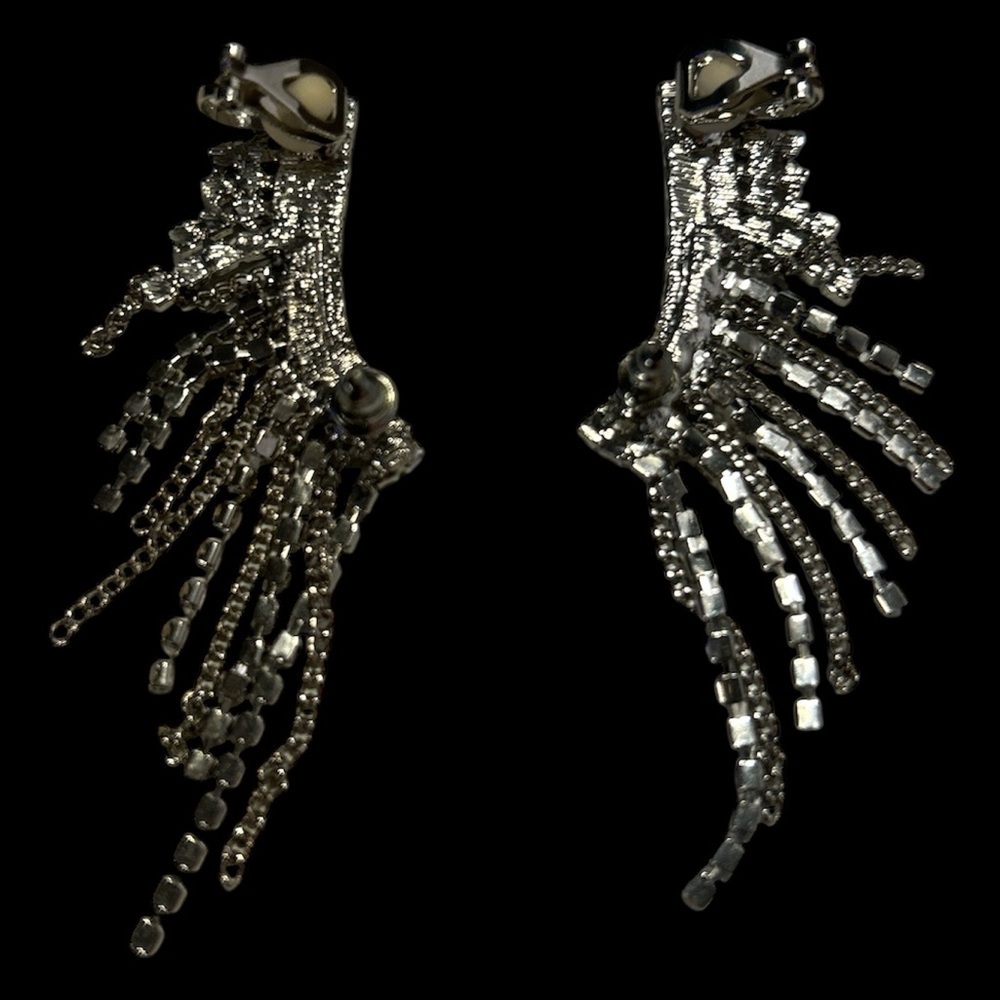 Elegant Silver Bling Ear Crawlers, NWOT - Picture 2 of 2